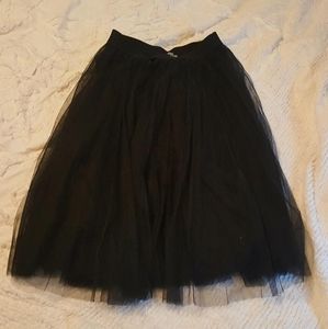 Black Tulle Midi Skirt